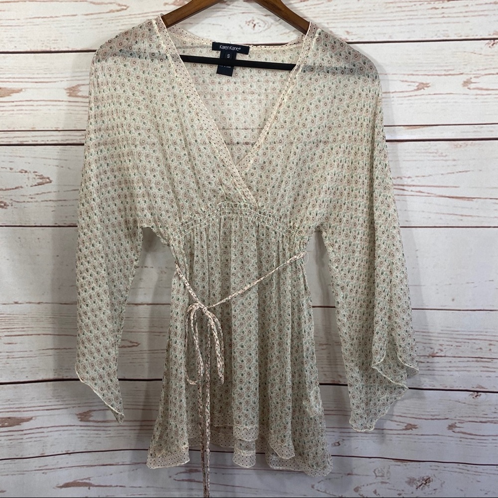 Karen Kane. Boho Silk Blouse